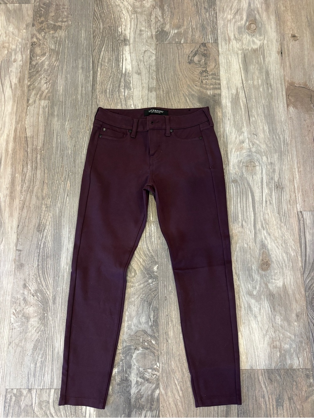 Women’s Liverpool Burgundy Ponte pants - Petite 0/25